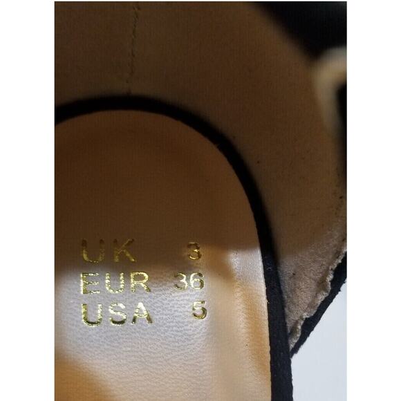 NWTs - DREAM PAIRS Women's Black Suede Chunk High Heel Pump Sandals Size 5 - Picture 8 of 9